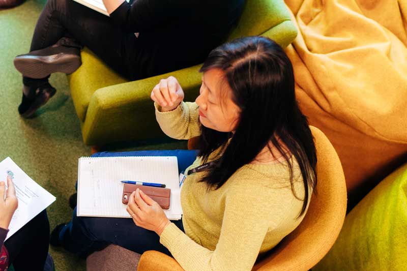 Members of the Academy of Primary Care research group in discussion