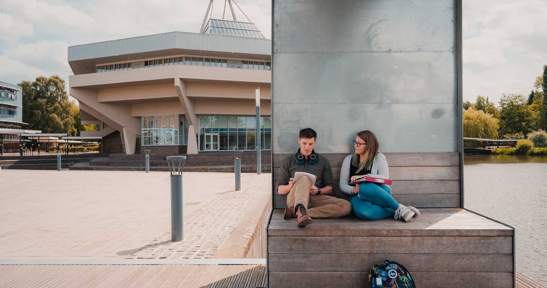 Postgraduate students around York campus (image credit: University of York)