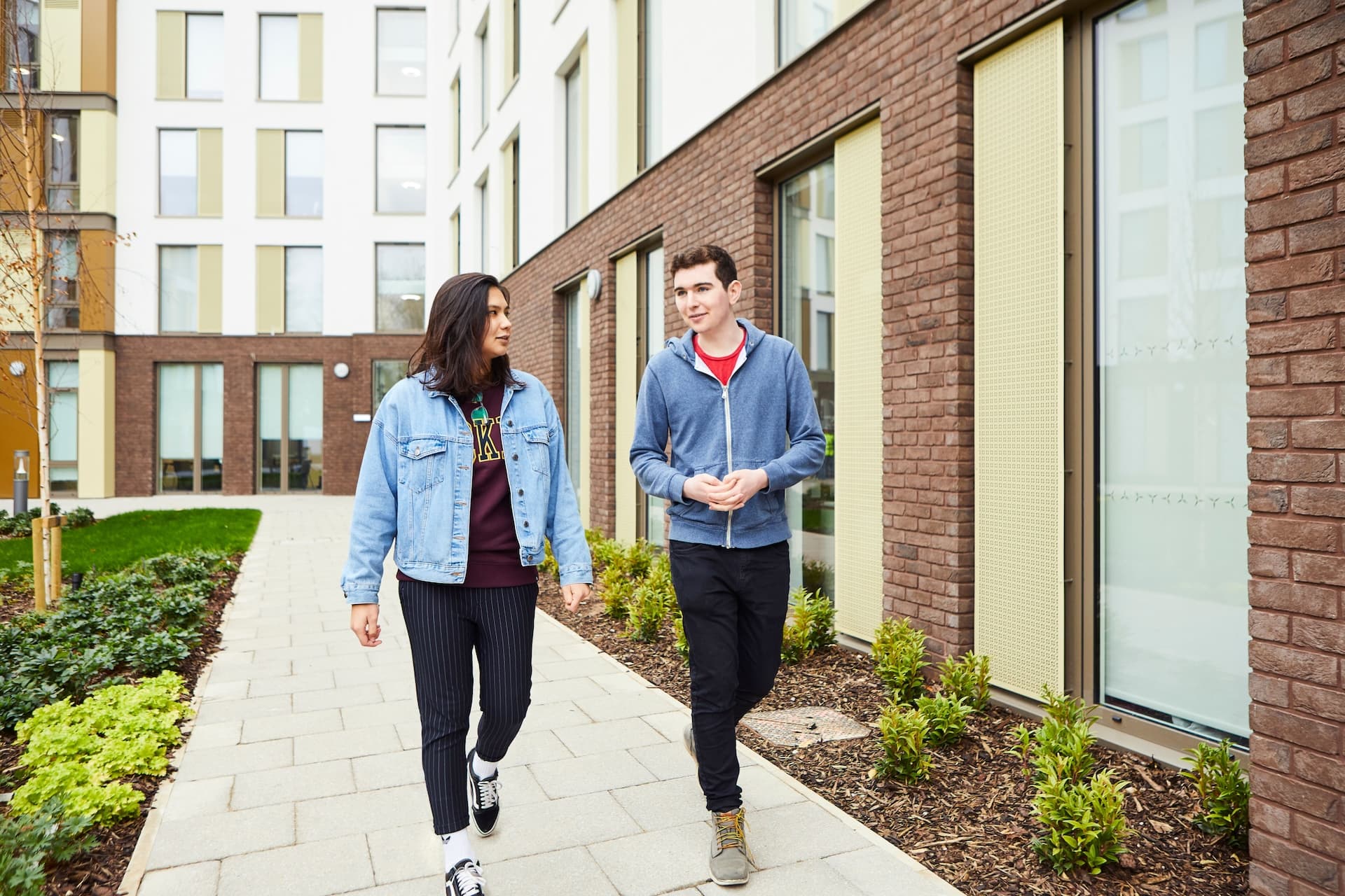 Students outside of Westfield Court, student accommodation in Hull