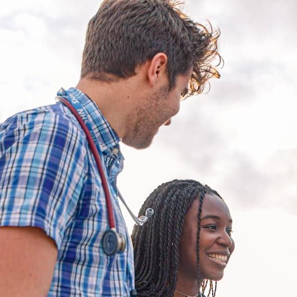 Medical students outside Hull Royal Infirmary
