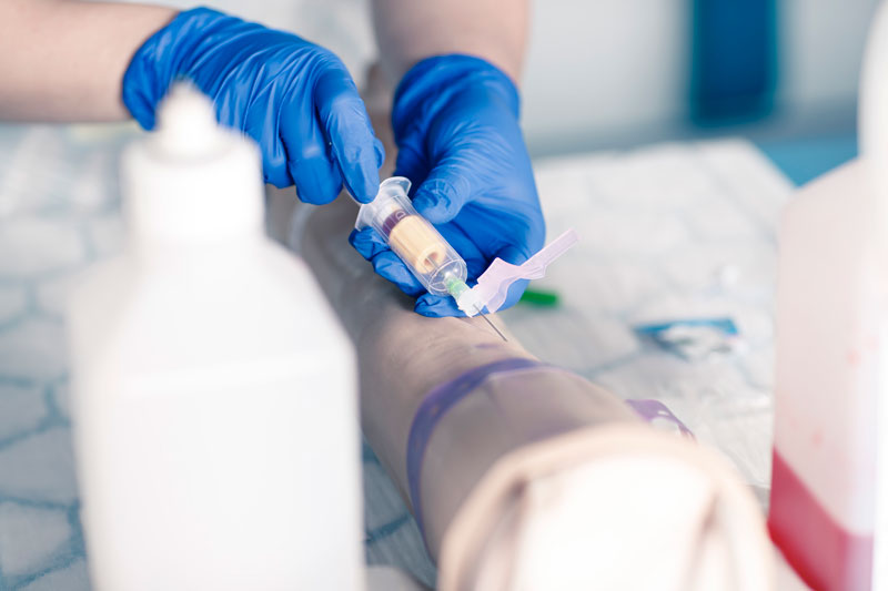 Practicing taking bloods