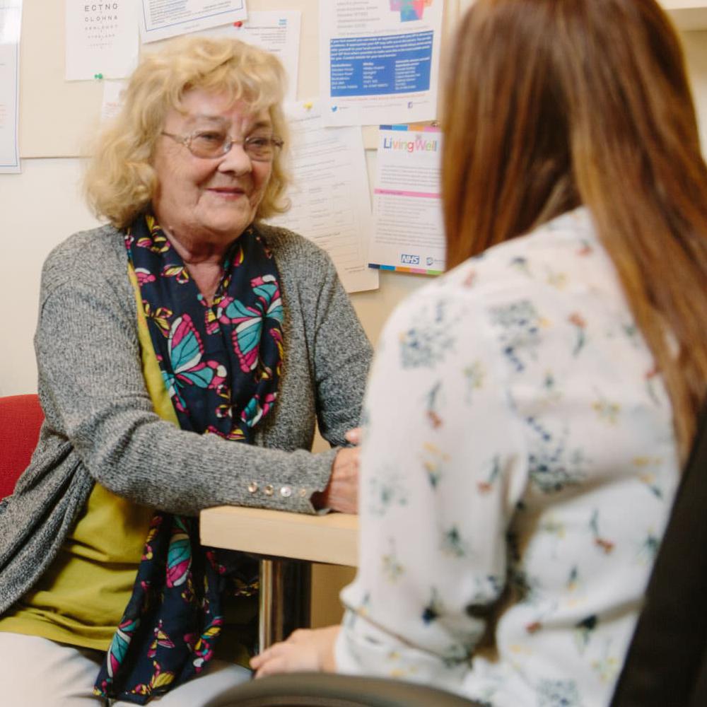 LIC student on a clinical placement examining a patient in Mowbray House Surgery in Northallerton