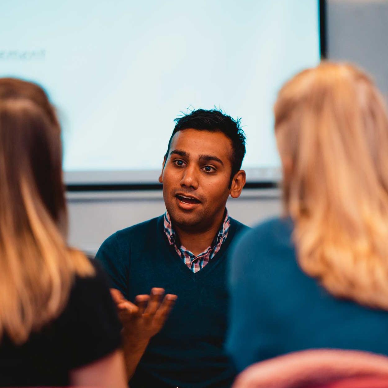 Health Professions Education students in discussion