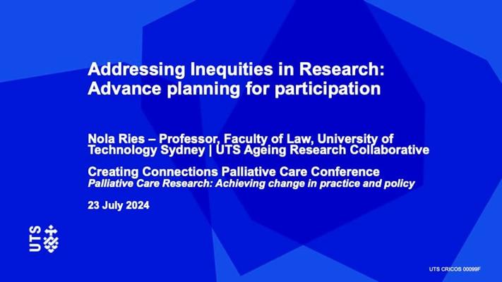 Addressing Inequities in Research: Advance Planning for Participation