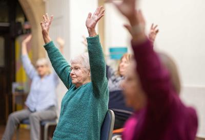 Older people in exercise class