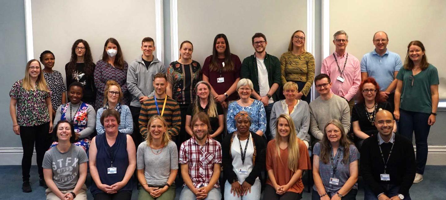 Group photograph of staff in the Wolfson Palliative Care Research Centre