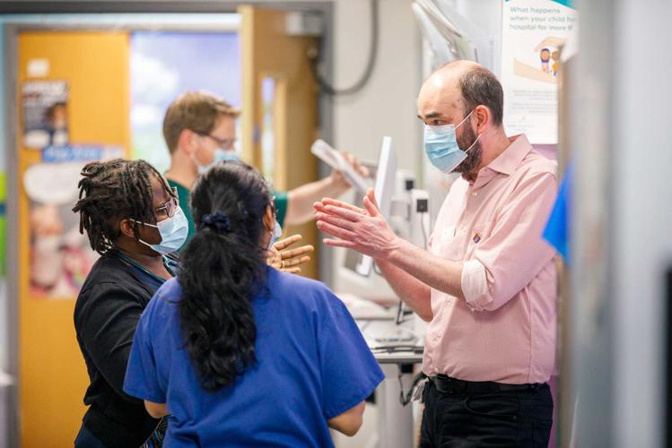 Dr Bob Phillips on the Children's Oncology Ward at Leeds General Infirmary